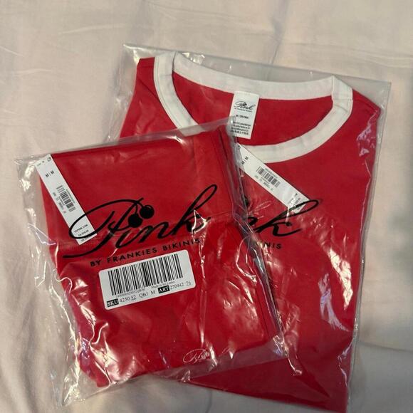 Frankie's Bikinis Brooklyn red shirt and shorts Set - Picture 5 of 5